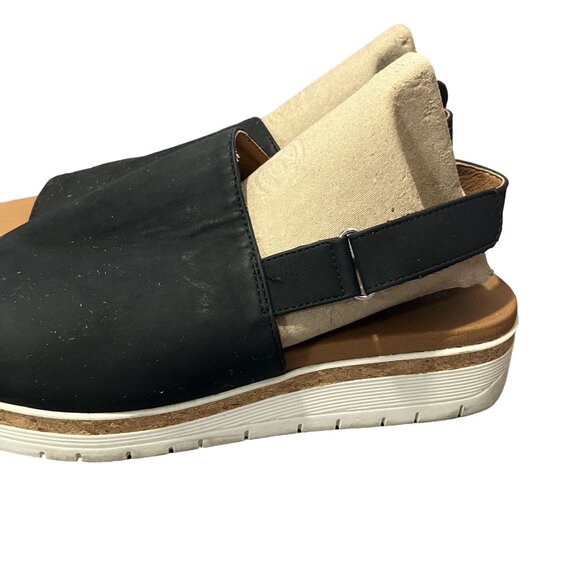 Adrienne Vittadini Sport Black Slingback Sandals Comfortable Platform Sole Styli - Picture 2 of 7